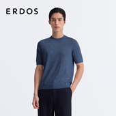 ERDOS 商务休闲 针织衫 男装 轻羊绒T恤春精纺丝绒混纺短袖