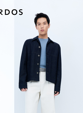 、ERDOS 男装赛尔面混纺牛仔外套2026年早春新品百搭小燕领夹克