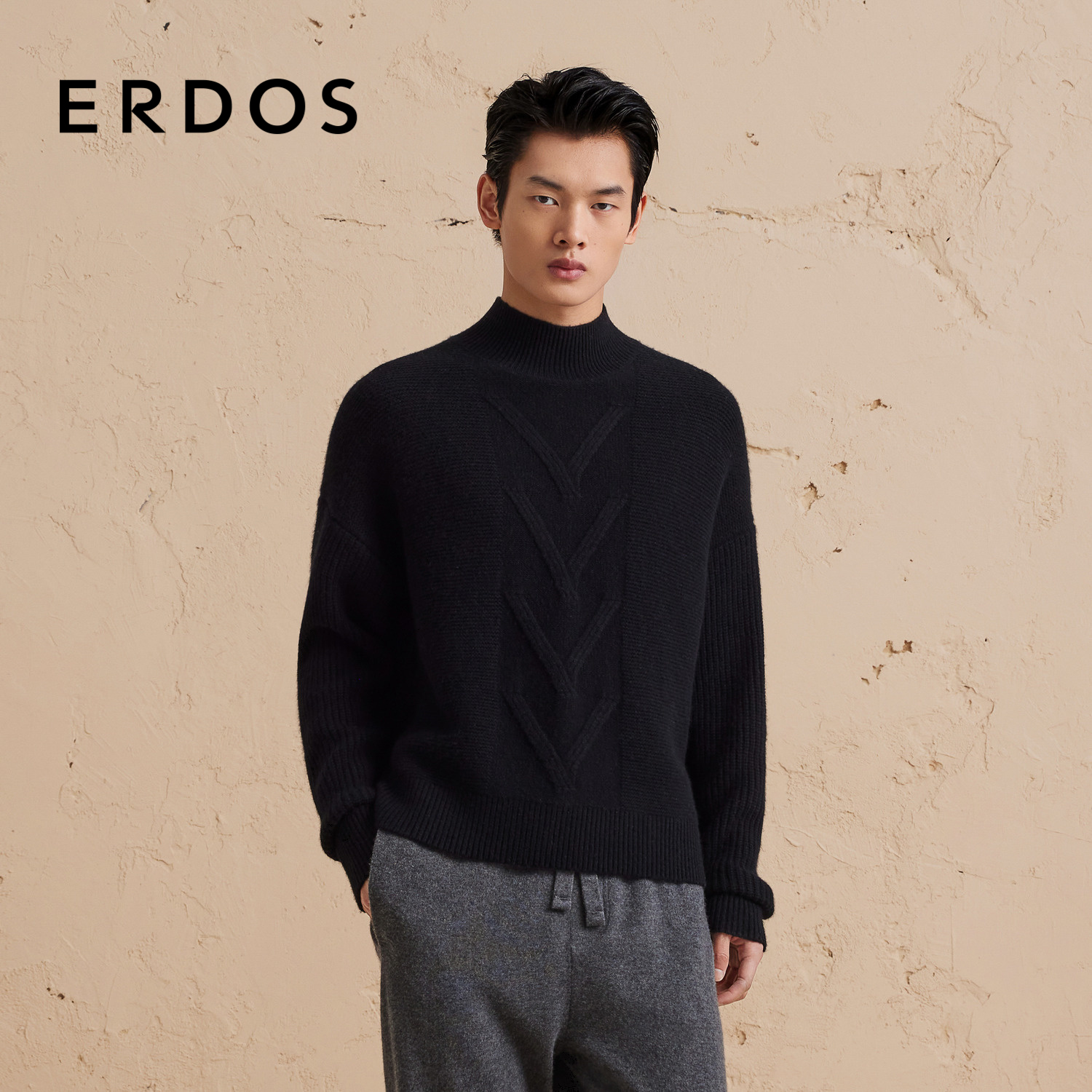 ERDOS男装毛绒混纺针织衫
