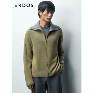 海军领双畦针织衫 ERDOS 秋冬法式 羊绒开衫 宽松有弹力 男装