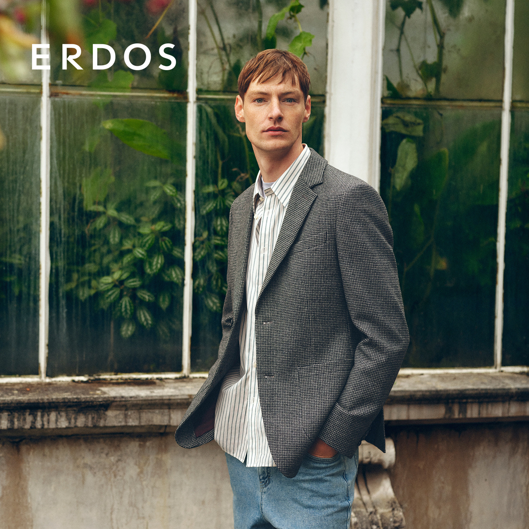 ERDOS 男装毛绒混纺小千鸟格西服26年早春新品商务休闲时尚外套,男装,西服,淘宝优惠券,粉丝福利购,淘宝优惠卷