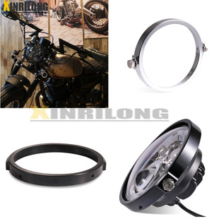 LED天使眼5.75寸圆复古前大灯灯圈 太子改装 摩托车大灯改装 件宗申