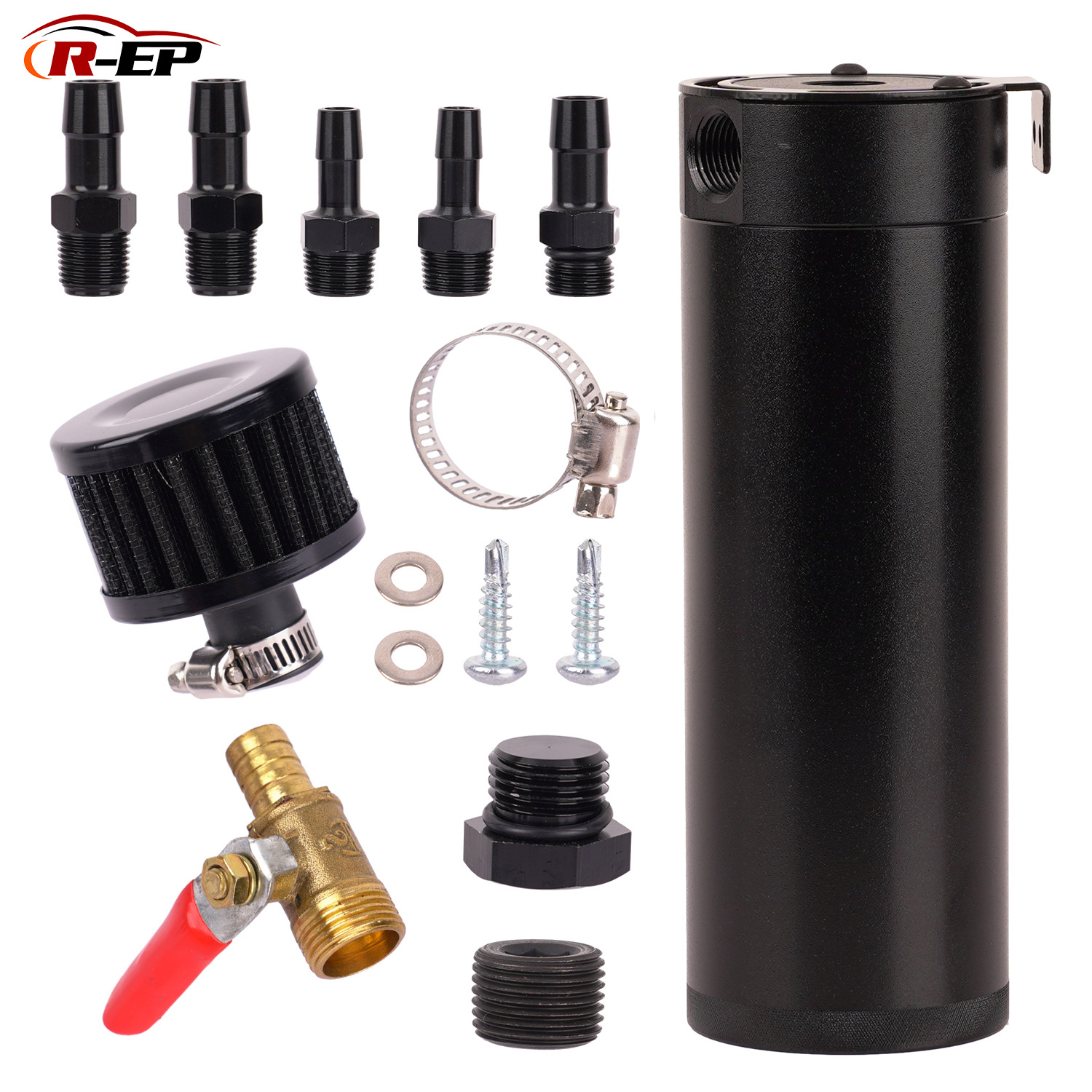 汽车改装通用机油透气壶带空滤油气分离器过滤铝合金废气壶