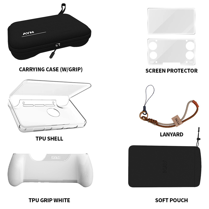AYN THOR新款双屏翻盖游戏机掌机配件握把保护套收纳包挂绳软布袋