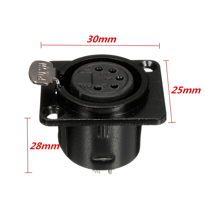 五芯专业音箱插头母座5芯镀金卡