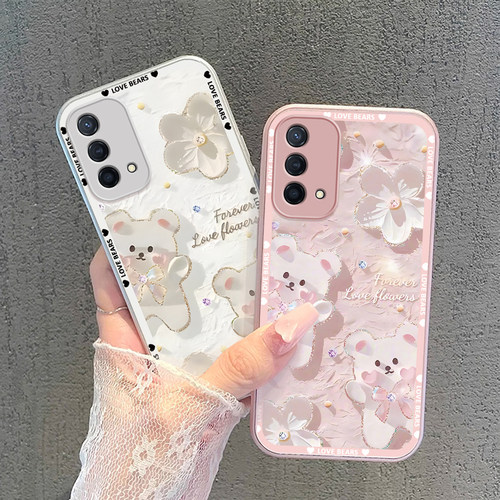 适用OPPOk9手机壳蝴蝶结小熊k9Pro金属漆玻璃防摔k9s高级感卡通女网红全包新款潮流