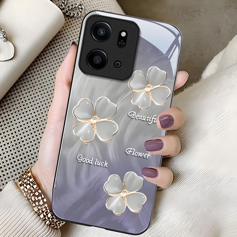 适用荣耀play9t/7/6简约玻璃外壳