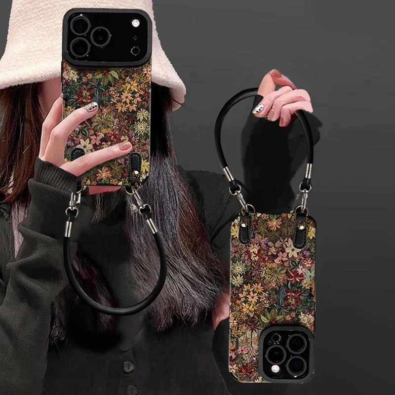 油画百草适用苹果17手机壳iphone16新款华为nova14高级mate70荣耀400硅胶软vivoS30红米K80防摔小米15保护套