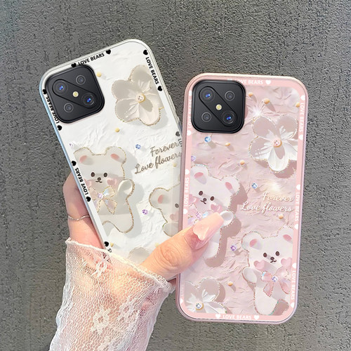 适用OPPOa92s手机壳蝴蝶结小熊OPPOa92s金属漆玻璃防摔高级感卡通女网红全包新款潮流