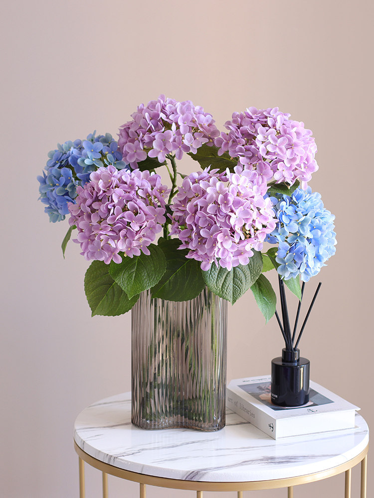 手感保湿彷生绣球人造花干花花束客厅装饰餐桌装饰花瓶插花人造花