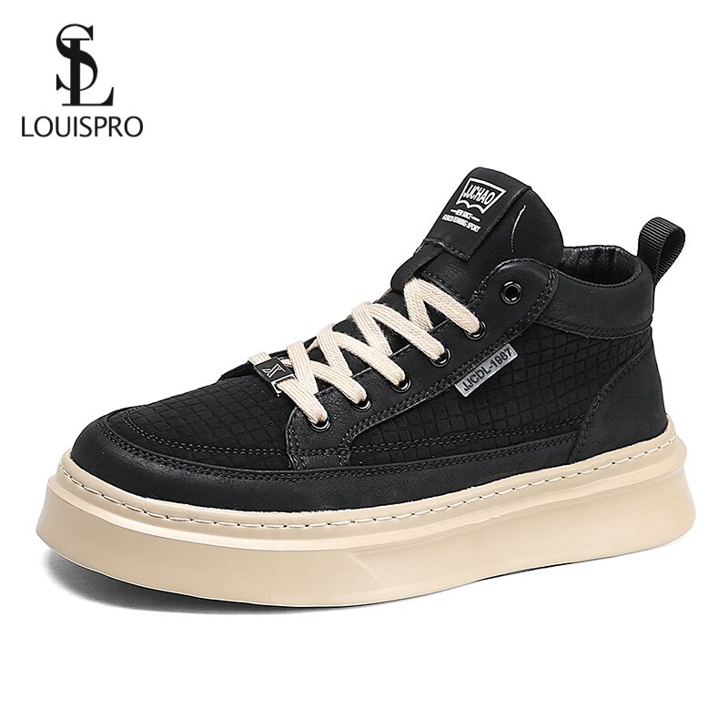LOUISPRO中帮厚底增高休闲板鞋