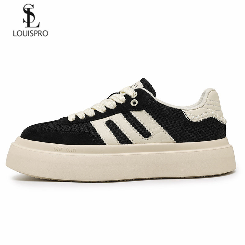 LOUISPRO轻奢2026新款男鞋透气网面鞋男软底厚底板鞋休闲运动鞋男,流行男鞋,休闲板鞋,淘宝优惠券,粉丝福利购,淘宝优惠卷