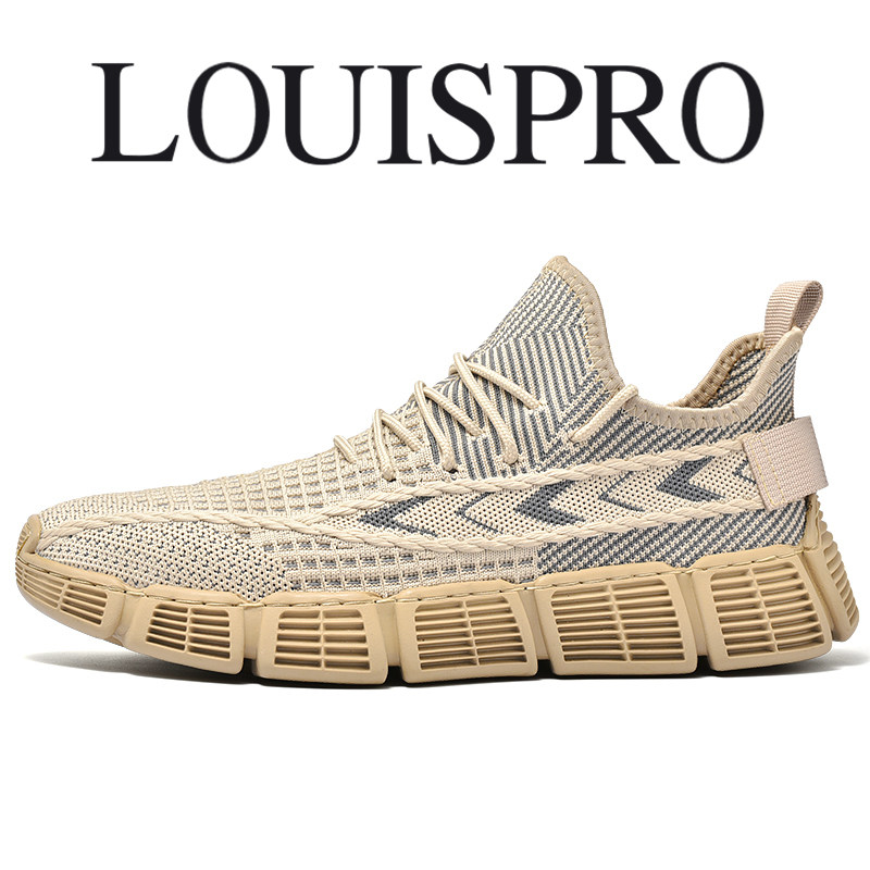LOUISPRO男鞋2026春季新款透气增高品牌高端飞织网面休闲运动鞋男