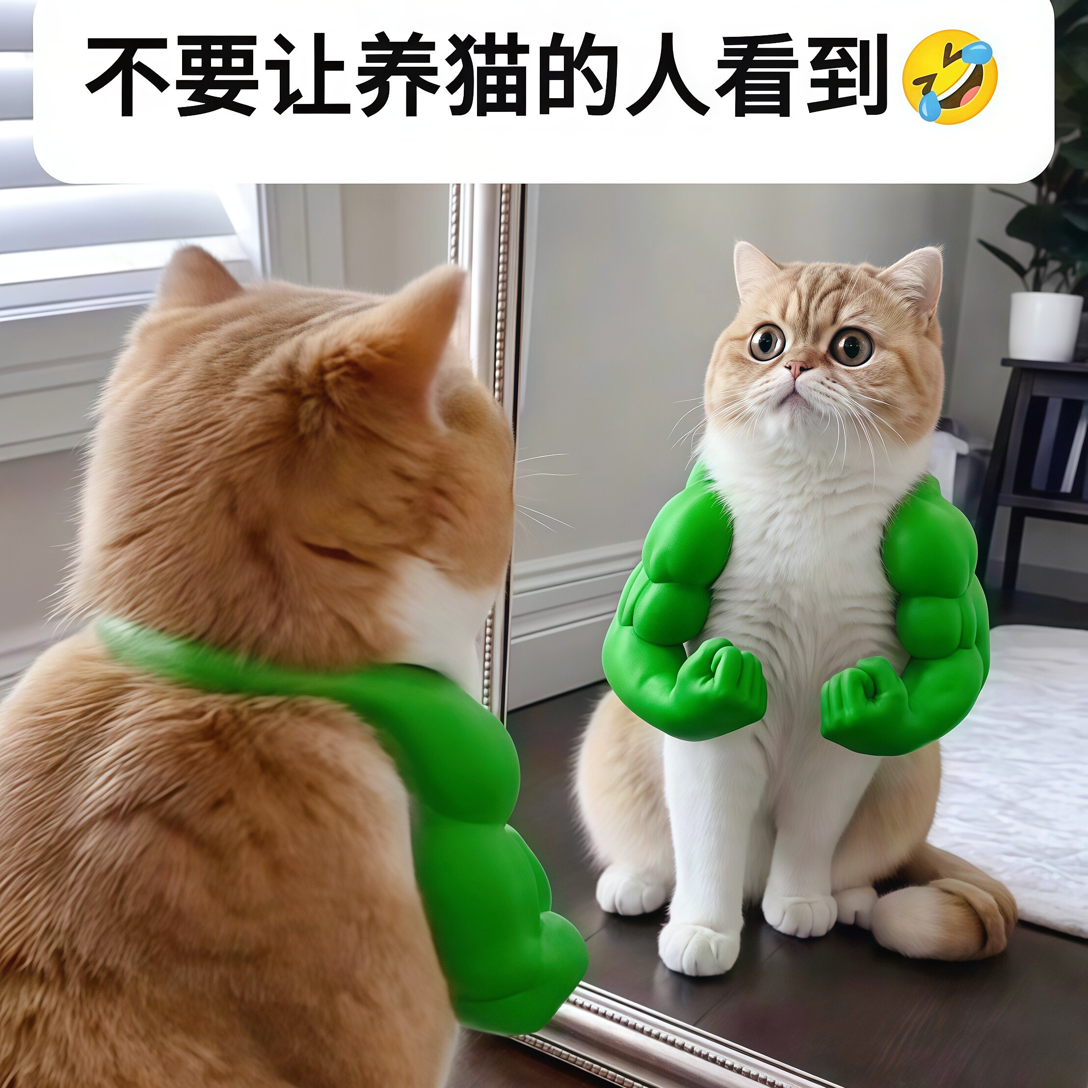 猫咪肌肉手臂挂件玩具宠物