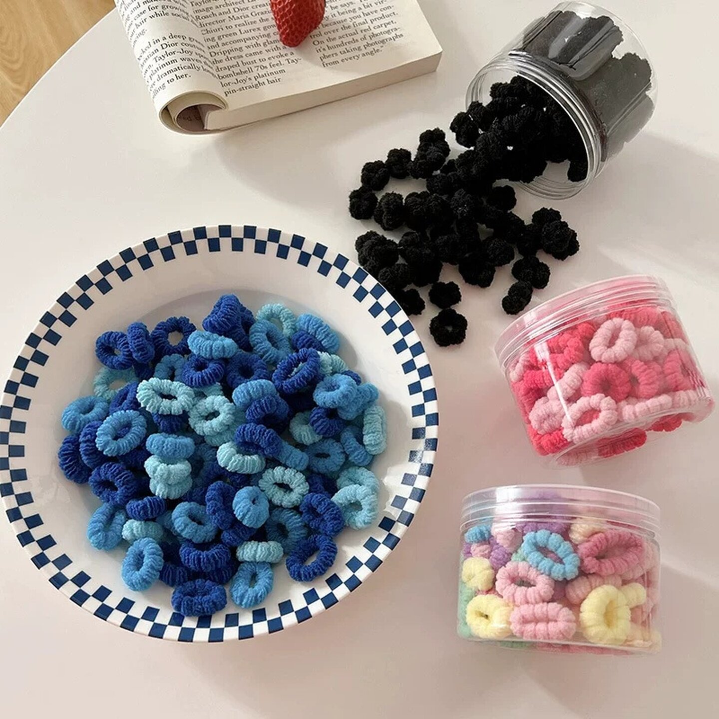 儿童小皮筋头绳发圈扎头发橡皮筋糖果色毛巾圈女孩扎辫子高弹发饰