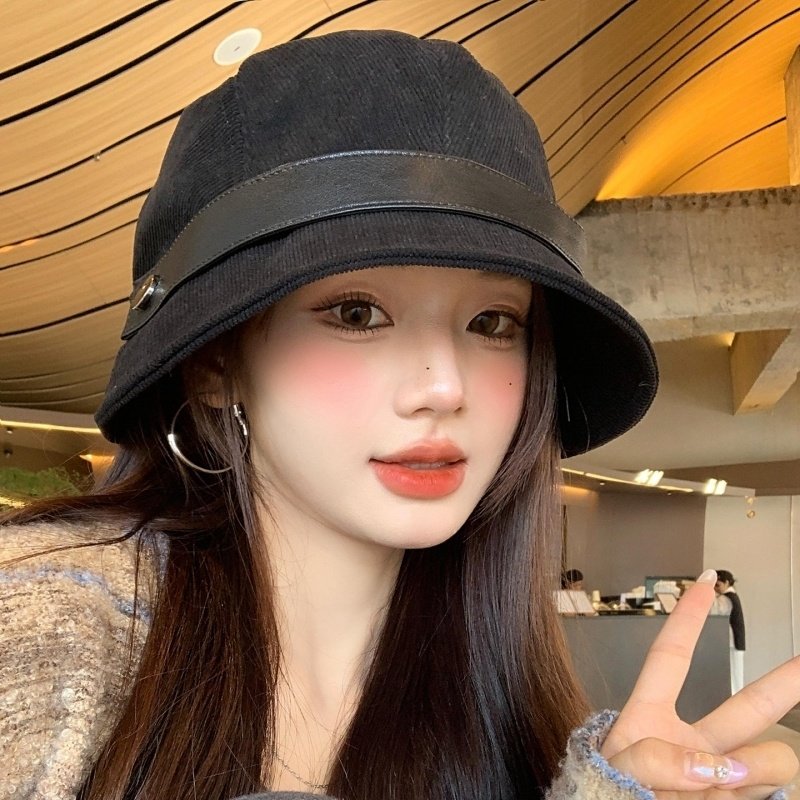 灯芯绒黑色渔夫帽女新款休闲百搭素颜盆帽大头围显脸小水桶帽子潮,服饰配件/皮带/帽子/围巾,帽子,淘宝优惠券,粉丝福利购,淘宝优惠卷