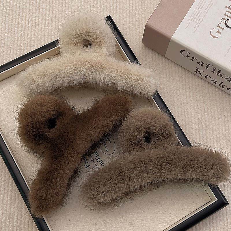 简约百搭秋冬大号毛毛抓夹女2025新款鲨鱼夹发量多发夹后脑勺头饰,家庭/个人清洁工具,盘发器,淘宝优惠券,粉丝福利购,淘宝优惠卷