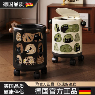 德国中古风垃圾桶2026新款家用客厅轻奢高颜值卧室带盖卫生桶