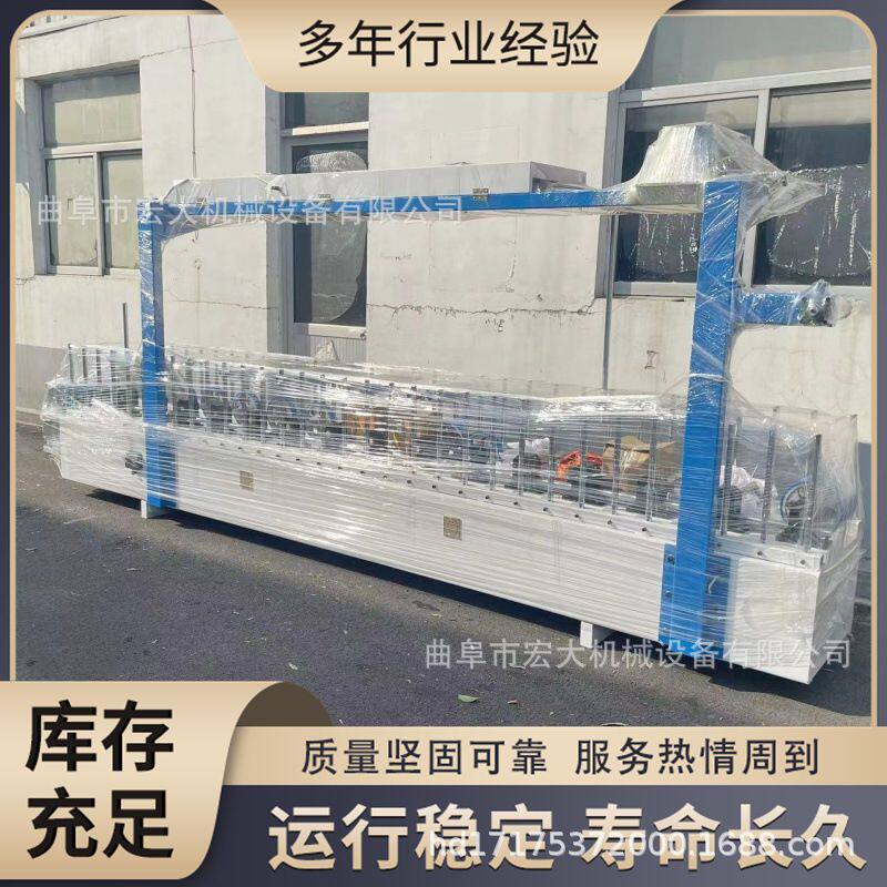 300宽线条门套板包覆机pur热熔胶红外纠偏单排侧移门边框包边机