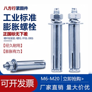 镀锌国标膨胀螺丝加长外膨胀螺栓拉爆螺丝胀栓铁膨胀管M6M8M10M12