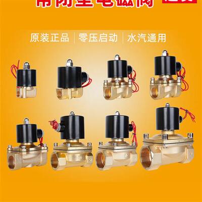 纯铜线圈常闭电磁阀水阀气阀AC220V24V 电子阀4分控制开关12V螺纹