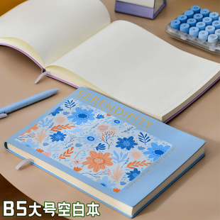 糯米手感软皮面B5横翻素描本美术生速写手绘画画绘画本图画漫画人物加厚空白内页初学者大学生练习用涂鸦本子