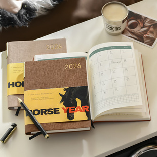 文创艺 2026年新款马年日程本高颜值weekly周计划本精致高级记事本礼盒套装定制可印logo商务高档笔记本本子