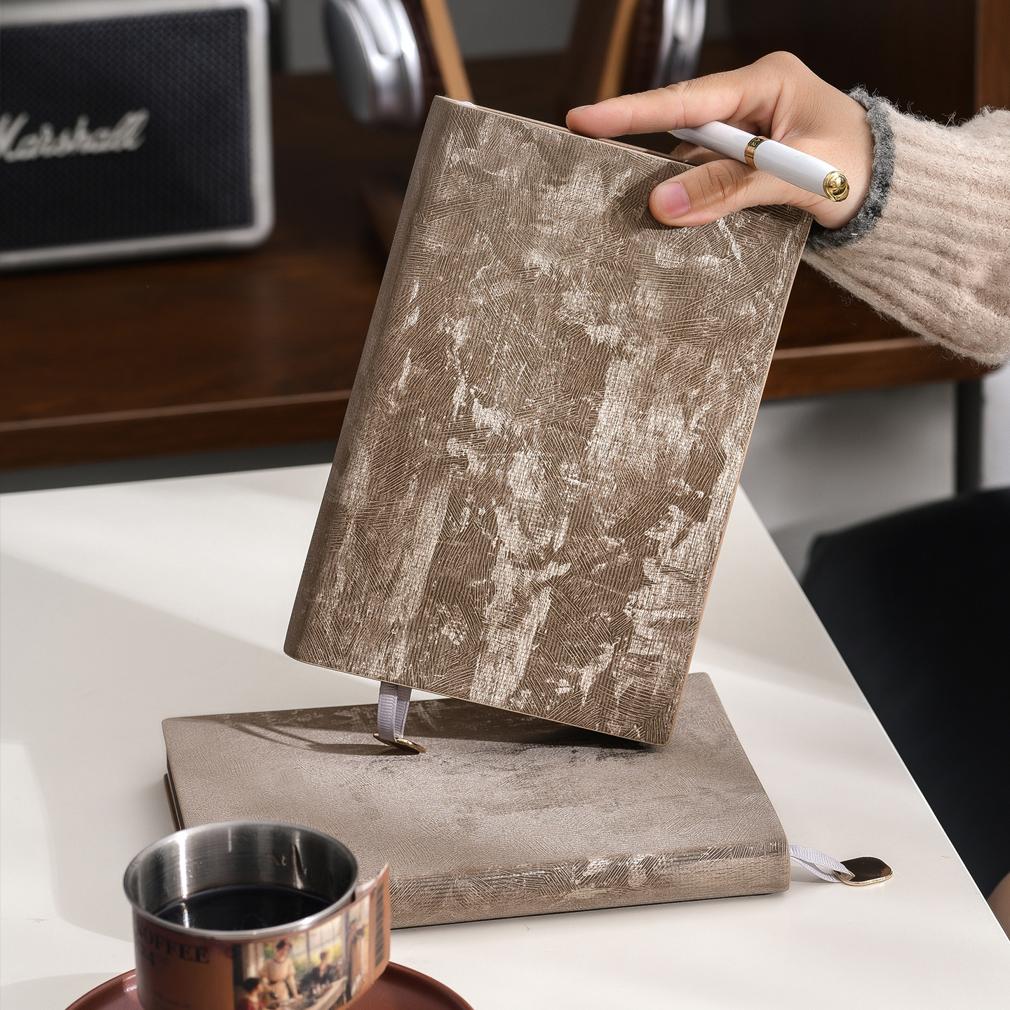 简约复古笔记本本子A5加厚高颜值