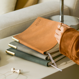 2026年日程本羊巴皮每周计划笔记本本子日历记事本商务办公工作会议记录学习考研生活规划定制可印logo日记本