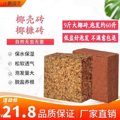 进口椰砖椰土椰糠砖兰花土种菜营养土椰壳乌龟冬眠多肉土大块包邮