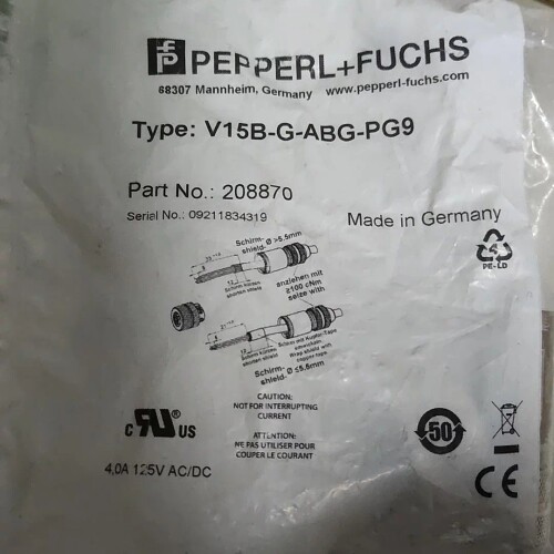 倍加福金属连接器V15SB-G-ABG-PG9议价