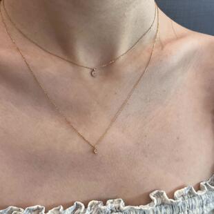 日系极简风水滴项链女款叠戴2026新款锁骨链轻奢小众设计极细颈链