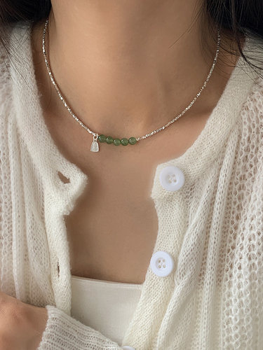 碎银子和田玉项链女颈链