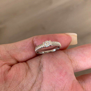复古罗缎齿轮仿镶钻简约戒指女小众设计轻奢高级感食指戒个性指环