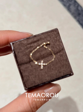 mini十字架戒指女款可抽拉小众