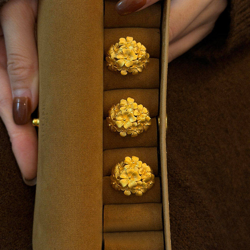 绣球花金色戒指女开口小众设计复古食指戒巨好看的轻奢高级感指环,饰品/流行首饰/时尚饰品新,戒指/指环,淘宝优惠券,粉丝福利购,淘宝优惠卷
