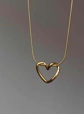 韩系ins简约金结心形项链女早春