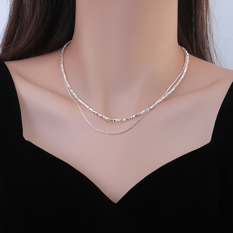 碎银几两项链女2024年新款爆款锁骨链高级感轻奢小众颈链