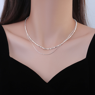 碎银几两项链女2024年新款爆款锁骨链高级感轻奢小众颈链