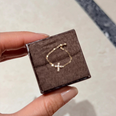 mini十字架戒指女款可抽拉小众