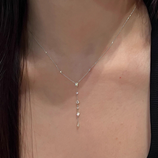 清冷感悬浮极细y字项链女百搭颈链轻奢高级感气质大气韩系毛衣链