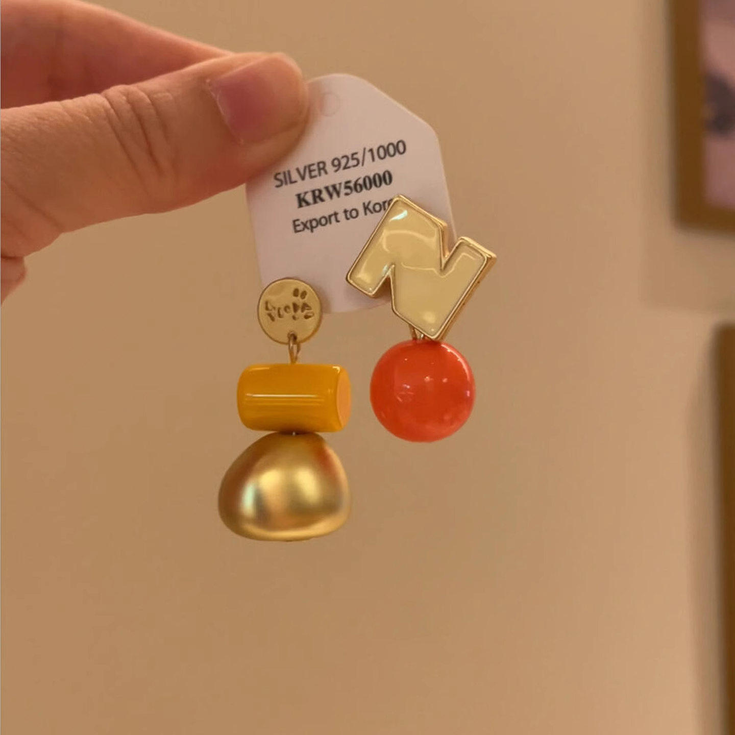 不对称耳环女度假风显白耳饰小众