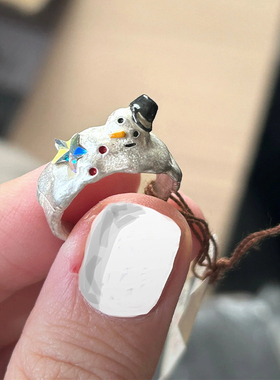 冬日圣诞星星雪人戒指女款精致独特百搭指环小众设计高级感食指戒