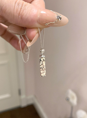 几何银色碎冰冰项链女新中式千金感贵气轻奢高级感简约秋冬毛衣链