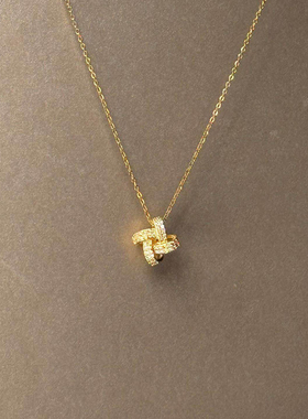 金色几何交叉项链女款超闪韩系