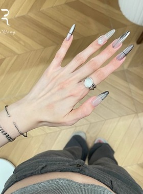 S925纯银猫眼戒指女小众设计轻奢高级感叠戴食指戒冷淡风百搭指环