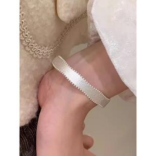 千金风拉丝排珠开口冷门手镯轻奢小众手环高级感不掉色手饰