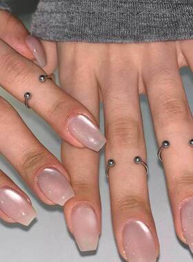 吉赛尔同款韩系穿孔开口戒指细款叠戴食指戒小众独特指环时尚百搭