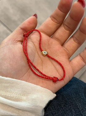 本命年红绳手链女款mini爆闪抽拉