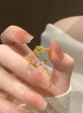 金色五角星戒指女士爆闪轻奢小众